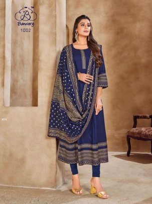 Banwery Beautiful  Rayon Long Gown With Dupatta