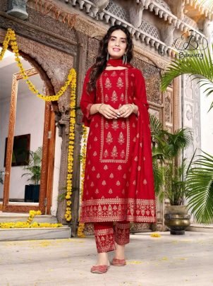 Banwery Parishi Beautiful Readymade Rayon Fancy Suits