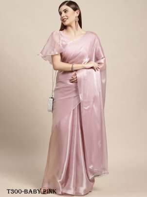Beautiful Baby Pink Jimmy Silk Special Saree