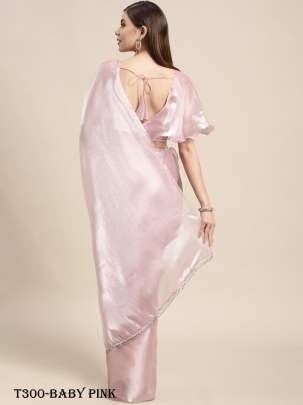 Beautiful Baby Pink Jimmy Silk Special Saree