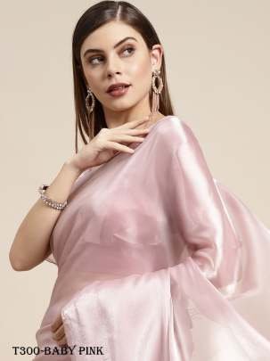 Beautiful Baby Pink Jimmy Silk Special Saree