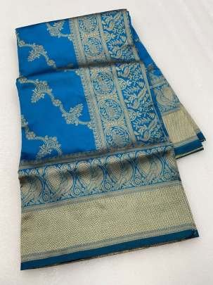 Beautiful Banarasi Soft Silk Royal Blue Saree