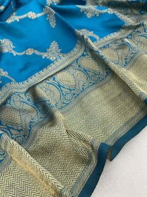 Beautiful Banarasi Soft Silk Royal Blue Saree