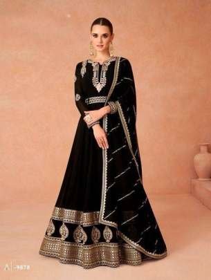 Beautiful Black Anarkali Georgette Suit Dupatta
