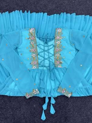 Beautiful Designer Sky Blue Georgette Suit Set