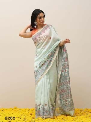 Beautiful Digital Printed Linen Saree