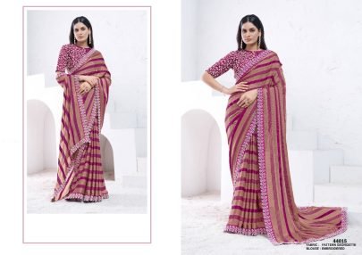 Beautiful Double Colour Georgette Saree By Mahotsav