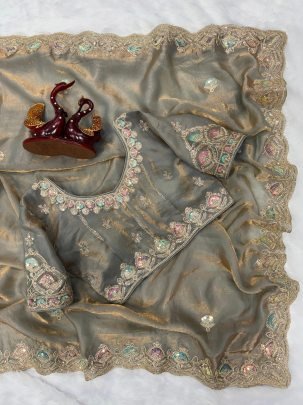 Beautiful Dual color Sequence Saree