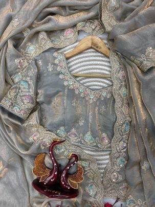 Beautiful Dual color Sequence Saree