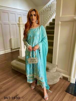 Beautiful Embroidery and Sequins Work Kurti Palazzo Set 