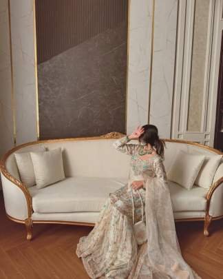 Beautiful Embroidery Sequence Work Georgette White Sharara Suit Set
