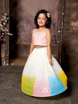 Beautiful Embroidery Work Party Wear Kids Lehenga Choli