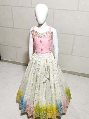 Beautiful Embroidery Work Party Wear Kids Lehenga Choli