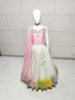 Beautiful Embroidery Work Party Wear Kids Lehenga Choli