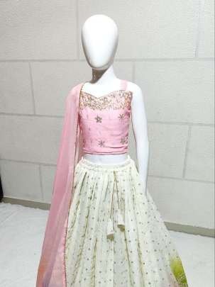 Beautiful Embroidery Work Party Wear Kids Lehenga Choli