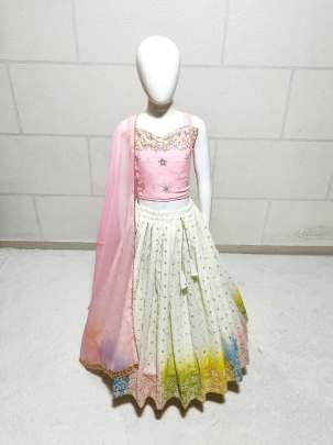 Beautiful Embroidery Work Party Wear Kids Lehenga Choli