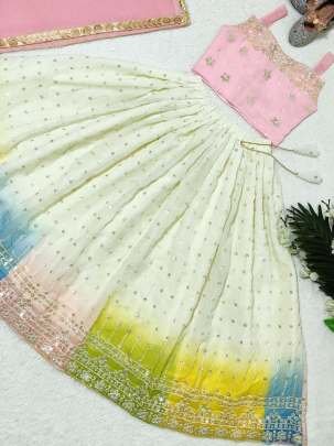 Beautiful Embroidery Work Party Wear Kids Lehenga Choli