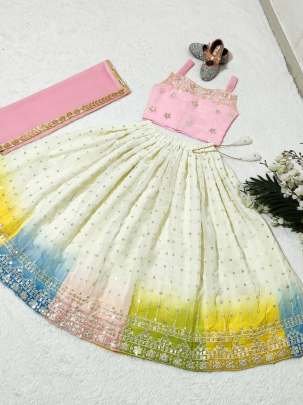 Beautiful Embroidery Work Party Wear Kids Lehenga Choli