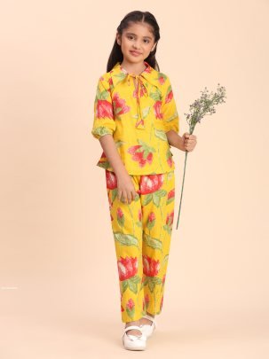 Beautiful Exclusive Mustard Co Ord Set for Girls