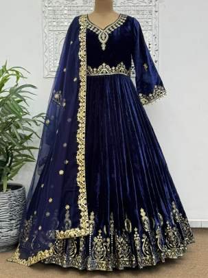 Beautiful Exclusive Pure Viscous Velvet Gown