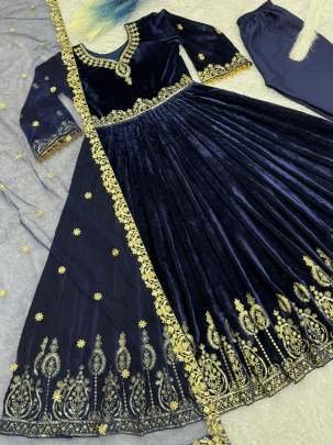 Beautiful Exclusive Pure Viscous Velvet Gown