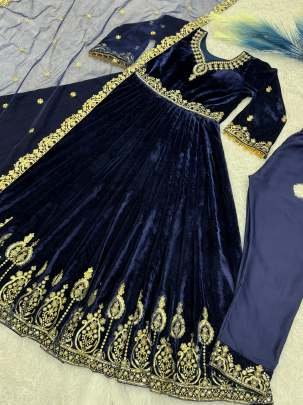 Beautiful Exclusive Pure Viscous Velvet Gown