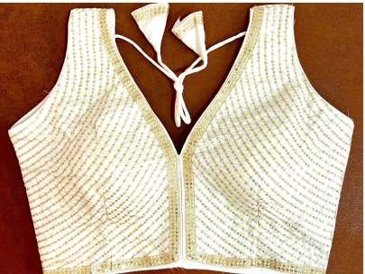 Beautiful  finished White Colour Ready Made Blouse