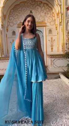 Beautiful Georgette With Lace Border sharara suit set