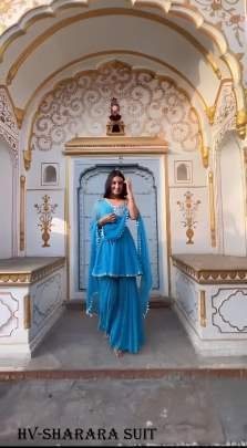 Beautiful Georgette With Lace Border sharara suit set