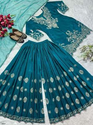 Beautiful heavy embroidered designer Pakistani sharara suit