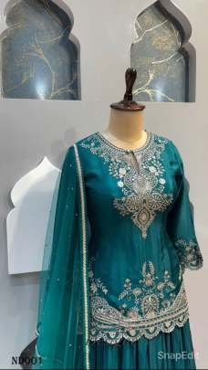 Beautiful heavy embroidered designer Pakistani sharara suit