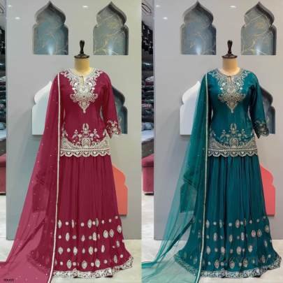 Beautiful heavy embroidered designer Pakistani sharara suit