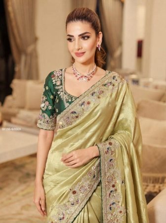 Beautiful Kanjivaram Saree With Sequins Work