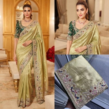 Beautiful Kanjivaram Saree With Sequins Work