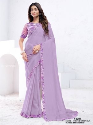 Beautiful Lavender Saree Festive Wear From Mahotsav