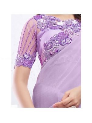 Beautiful Lavender Saree Festive Wear From Mahotsav