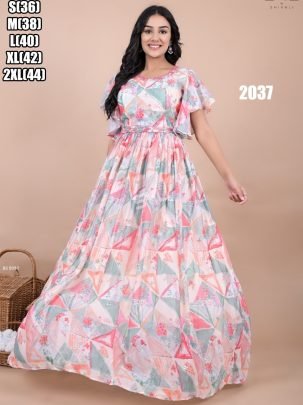 Beautiful Light Pink Muslin Gown by S4U