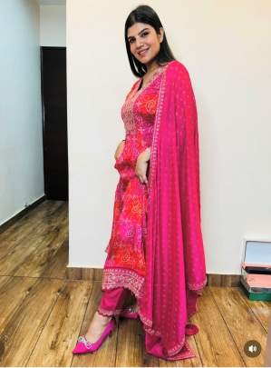 Beautiful Looking Pure Chinon Silk Sequins Embroidery Work Anarkali Suit