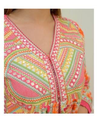 Beautiful Multi color Party Wear Mirror Work Anarkali Suit