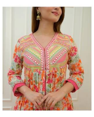 Beautiful Multi color Party Wear Mirror Work Anarkali Suit