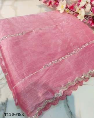 Beautiful Pink Jimmy Choo Handwork Saree