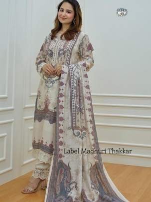 Beautiful  printed Maslin kurta set with beautiful lace in neck