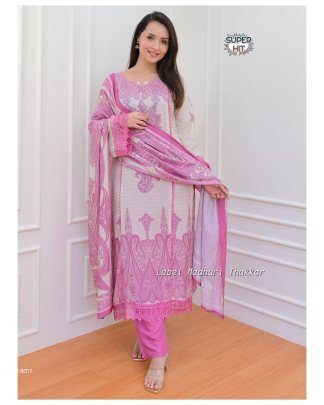 Beautiful  printed Maslin with full Sequence Work kurta set