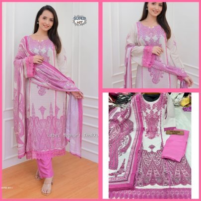 Beautiful  printed Maslin with full Sequence Work kurta set