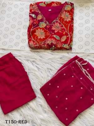 Beautiful Red Pure Georgette Suit With Sequence Work