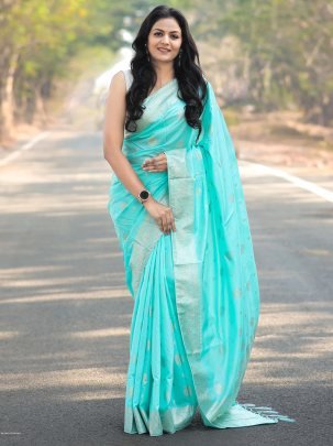 beautiful rich pallu and jacquard work soft cotton silk saree