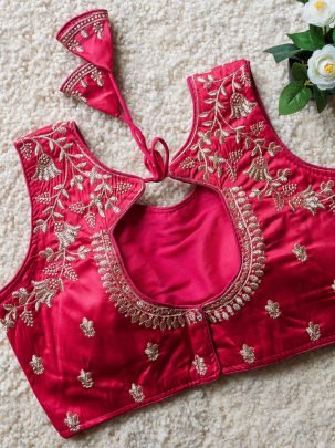 Beautiful Sequence Work Rani Pink Designer Blouse
