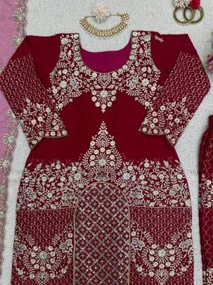 Beautiful Sequnce work Rani Color Suit Pant