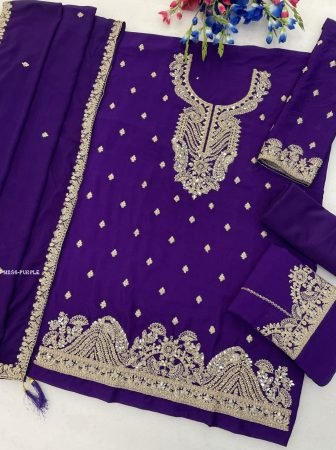Beautiful Simple Embroidered Unstitch Dress Material