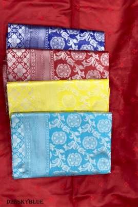 Beautiful Sky Blue Rich Pallu jacquard Soft Lichi Silk saree